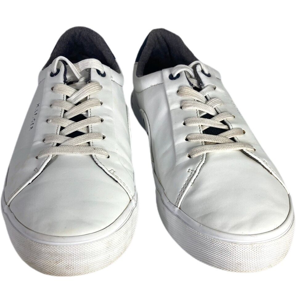 Tommy Hilfiger Rance Men’s White Low Top Sneakers Size 10 Athletic Preppy